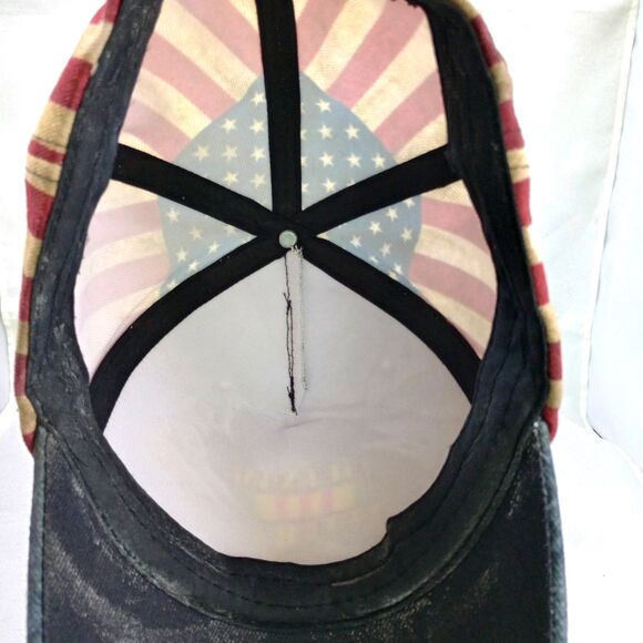 Vietnam Veteran Strapback Cap Stars and Stripes Distressed Look 6 Panel - Picture 5 of 6